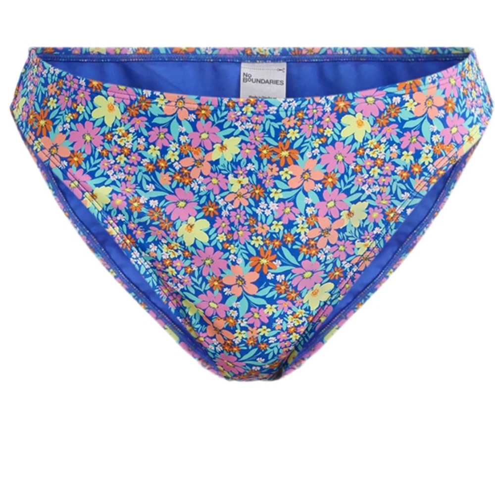 Bikini Bottom Floral Mid Waist Cheeky High Leg No Boundaries NWT Large 12-14